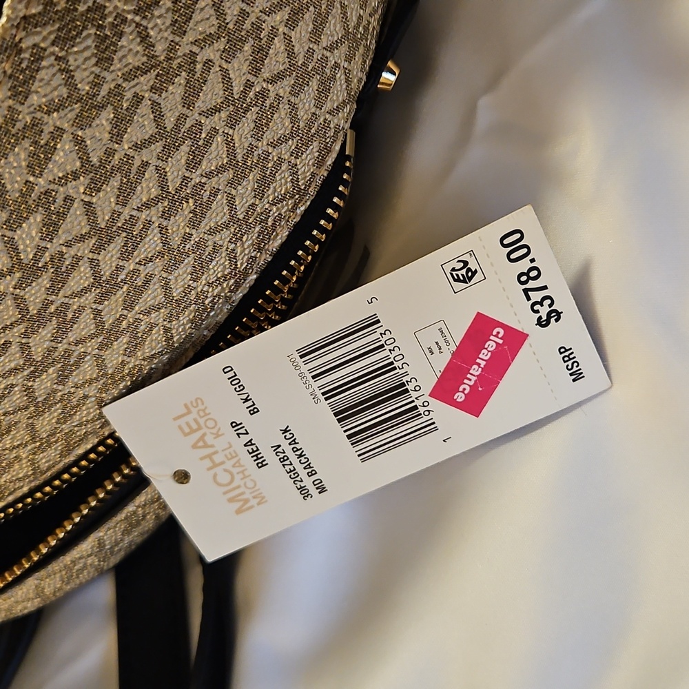 Michael Kors Black and Gold Women's Backpack - Picture 3 of 3